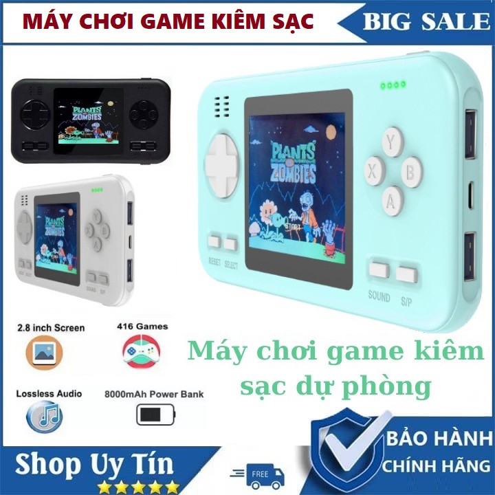 Máy Chơi Game Cầm Tay 416 Trò Kiêm Sạc Dự Phòng 8000 mah