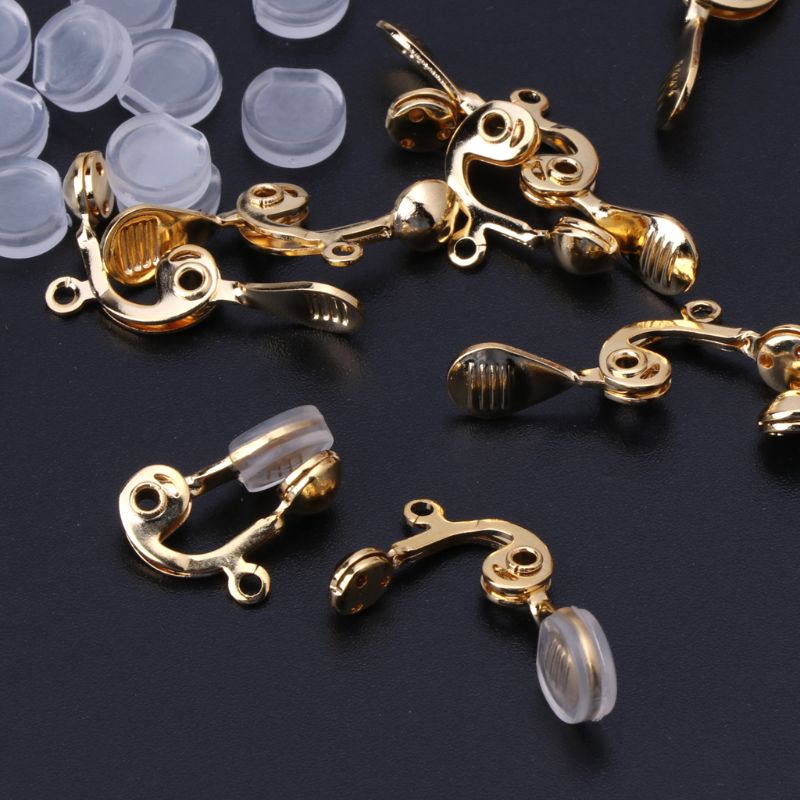 ✿INF✿10Pc Clip-on Earring Converter Non-pierced Ear Hoop With Comfort Earring Cushion