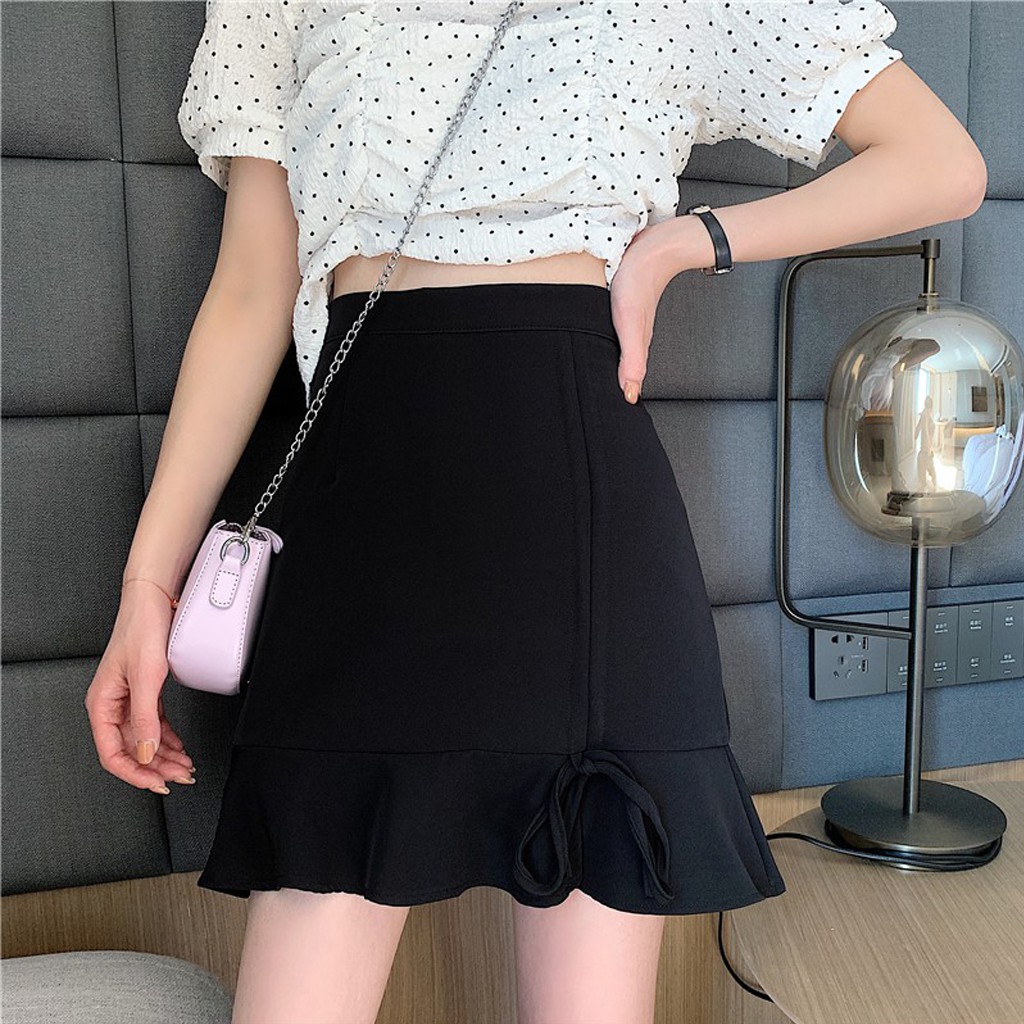 Chân váy chữ A lưng cao 2 tông màu cơ bản. Chân váy nữ rút dây đuôi cá phong cách Hàn Quốc | BigBuy360 - bigbuy360.vn