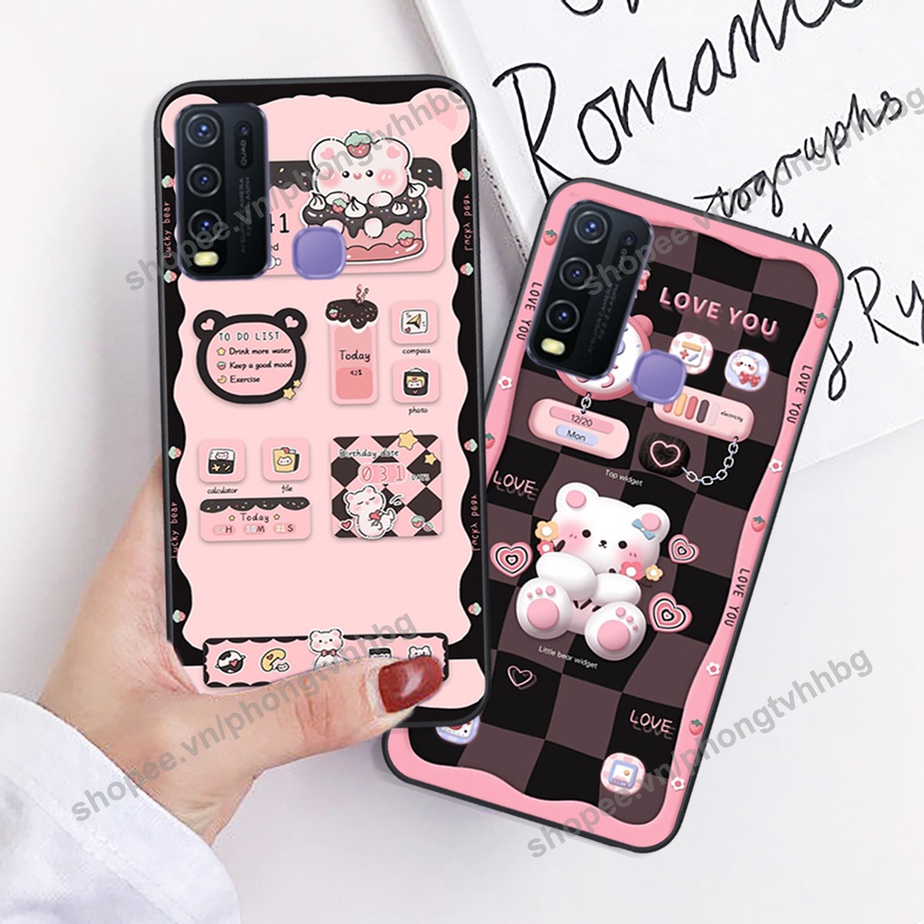 Ốp lưng Vivo Y30 / Y50 gấu,thỏ trắng , đồng hồ dễ thương cute cực đẹp
