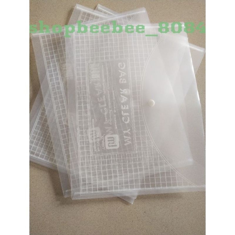 túi khuy bấm clear bag trong to A4, file tài liệu khổ F