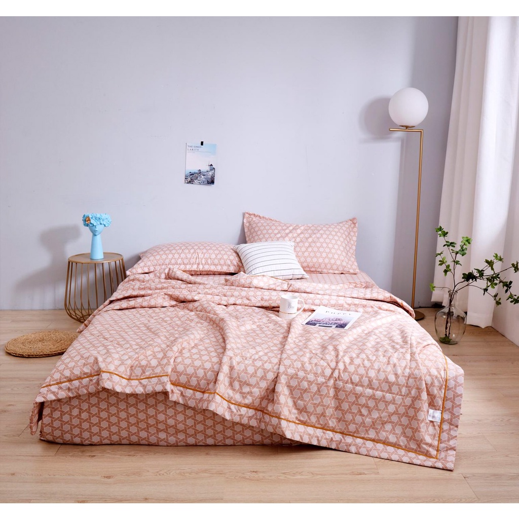 Bộ Chăn Ga Cotton 100% chăn trần bông - Cotton Đũi Nhật siêu thoáng mát