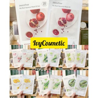Combo 5_10 Miếng Mặt Nạ Giấy Innisfree My Real Squeeze Mask EX (Mẫu Mới)