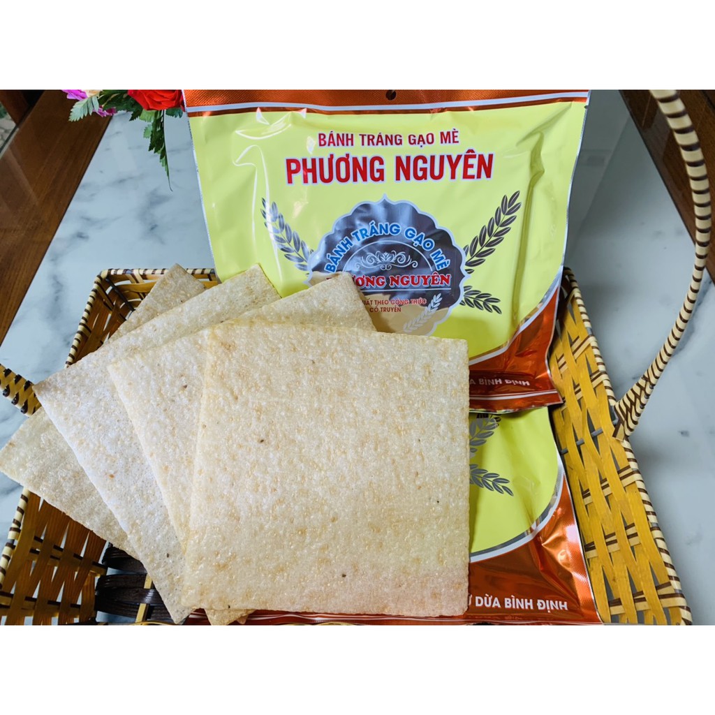 Thùng 50 bì bánh tráng gạo mè Phương Nguyên 75g nướng sẵn