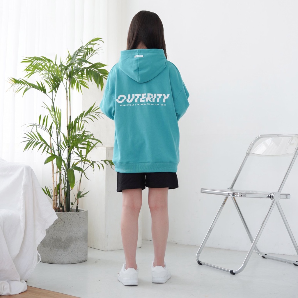 Áo khoác Hoodie trẻ em OuterityKids / Xanh bạc hà / Nỉ da cá - ORK203