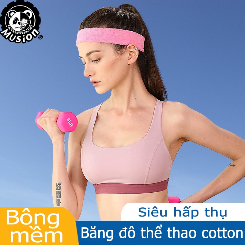 Băng đeo đầu bằng cotton thấm hút mồ hôi dùng khi tập thể thao