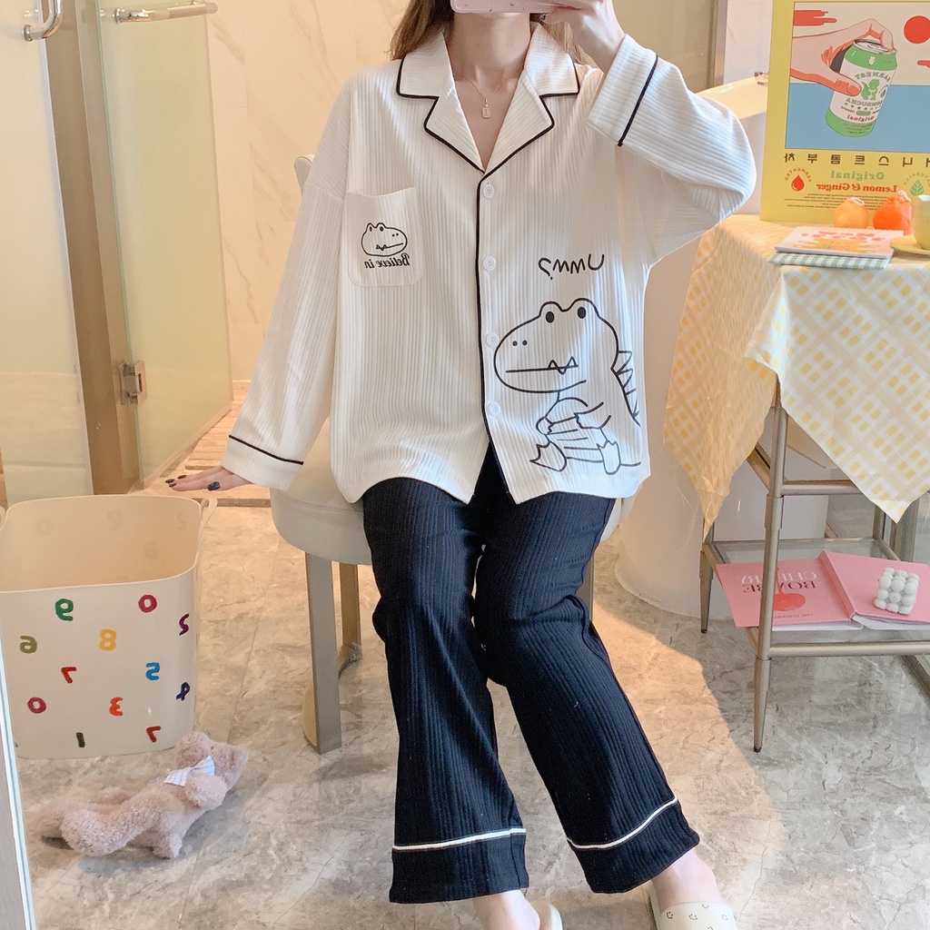 [Mã 253FASHIONSALE giảm 12% đơn 99K] CÓ BIG SIZE_Bộ Ngủ Pyjama Dài Tay Xuân Thu 2022