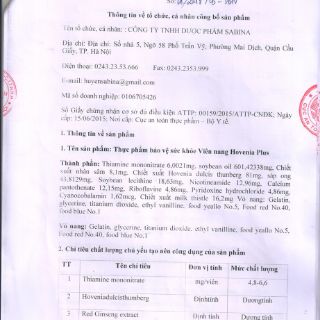 Viên uống mát gan HOVENIA PLUS