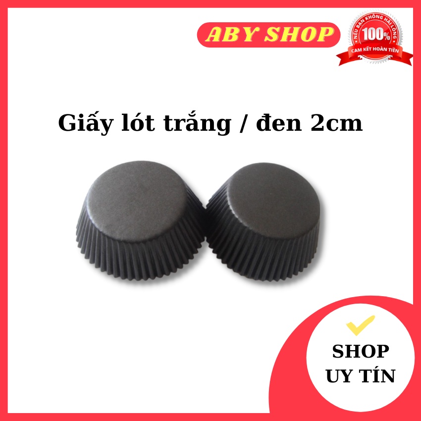 Giấy lót trắng / đen 2cm ⚡ LOẠI TỐT ⚡ 1000 tờ chuyên dụng để lót bánh bông lan, bánh quy nhỏ