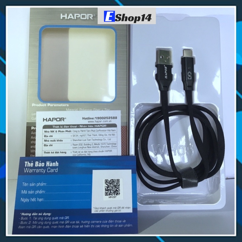 Cáp chống đứt tự ngắt Type C HAPOR C07