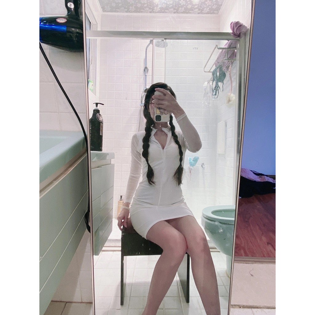 ORDER♥️Đầm,Váy Body Trắng Thể Thao(ảnh thật)Fzsize Dưới 50kg