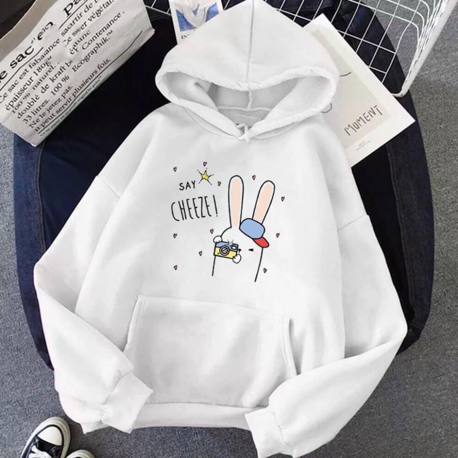 Áo khoác Hoodie form rộng sweater nỉ Ulzzang Say Cheese Hot trend Thời Trang Thu Đông siêu đẹp | BigBuy360 - bigbuy360.vn