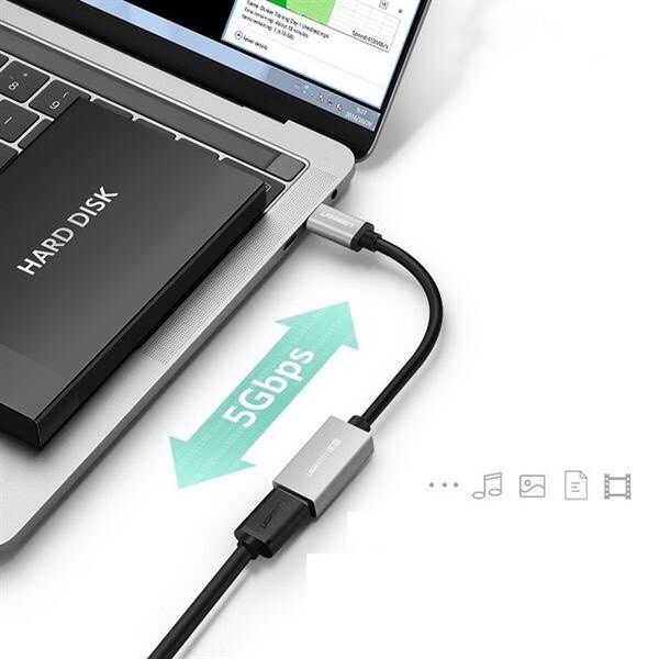 Cáp OTG USB Type C To USB 3.0 UGREEN 30646 Màu Đen - Hàng Chính Hãng