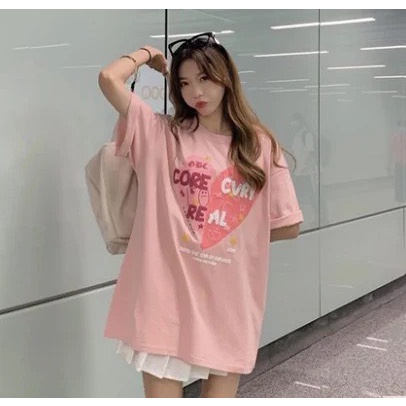 Áo thun nam nữ form rộng tay lỡ in nổi họa tiết trái tim Yuri Unisex - ATN03