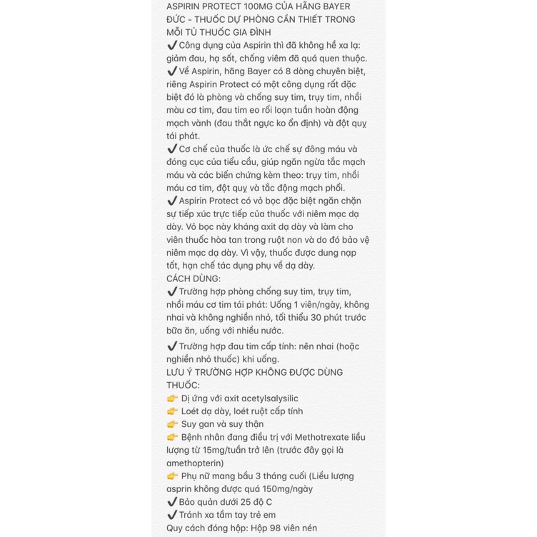Phòng chống đột quy Áspirin.Protect.100mg