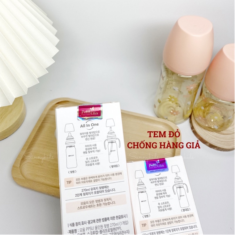 [SẴN] Bình Sữa MOYUUM Hồng Daisy Hoa Cúc chính hãng Hàn Quốc 170ml 270ml