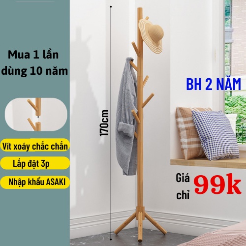 Cây Treo Quần Áo, Cây Treo Đồ Bằng Gỗ Tự Nhiên Đa Năng