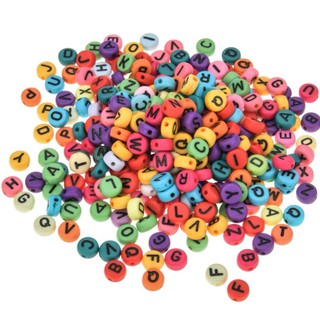200 Chiếc Acrylic Charm Nhiều Màu Sắc Bảng Chữ Cái Hạt DIY Trang Sức Làm Phụ Kiện
