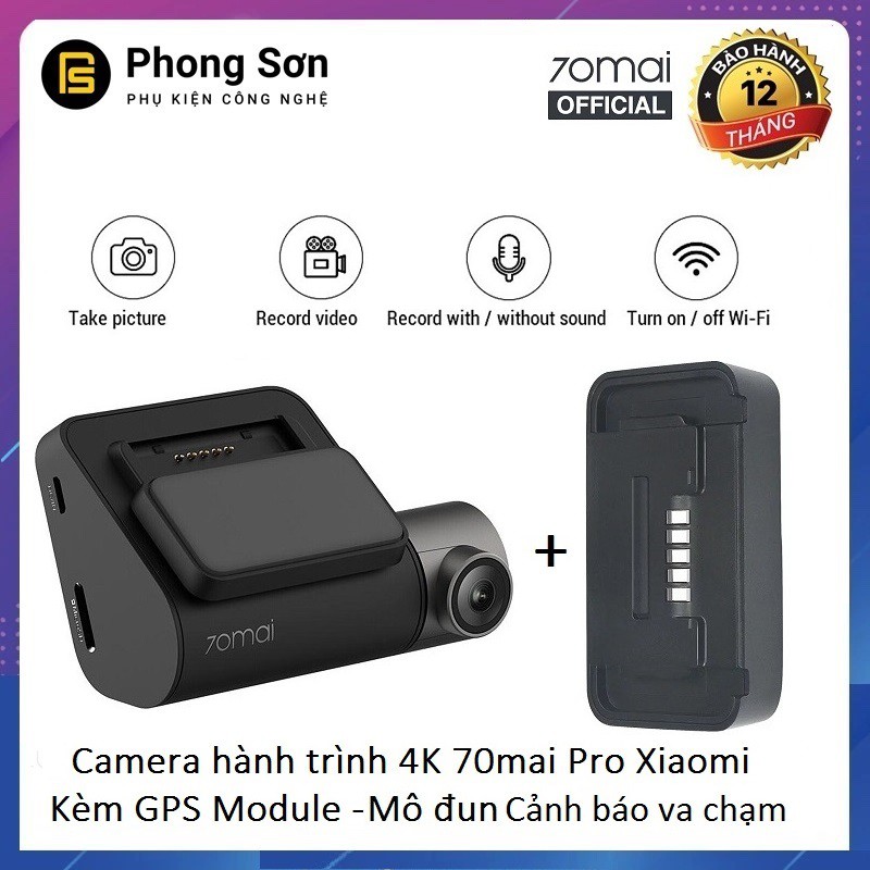 Combo Camera Hành Trình Xiaomi 70mai Dash Camera Pro + Module GPS hiển thị ADS - Bản Nội Địa Chuyển Sang Tiếng Anh