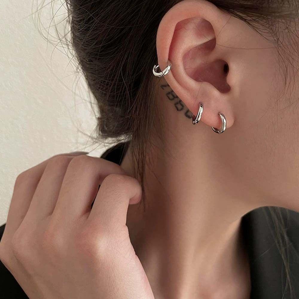 Bộ Khuyên Tai Kẹp Phong Cách Hàn Quốc Đơn Giản|Khuyên Tai Kẹp Tròn Nhỏ Không Xỏ Nhiều Màu Sắc Xu Hướng Cho Nữ