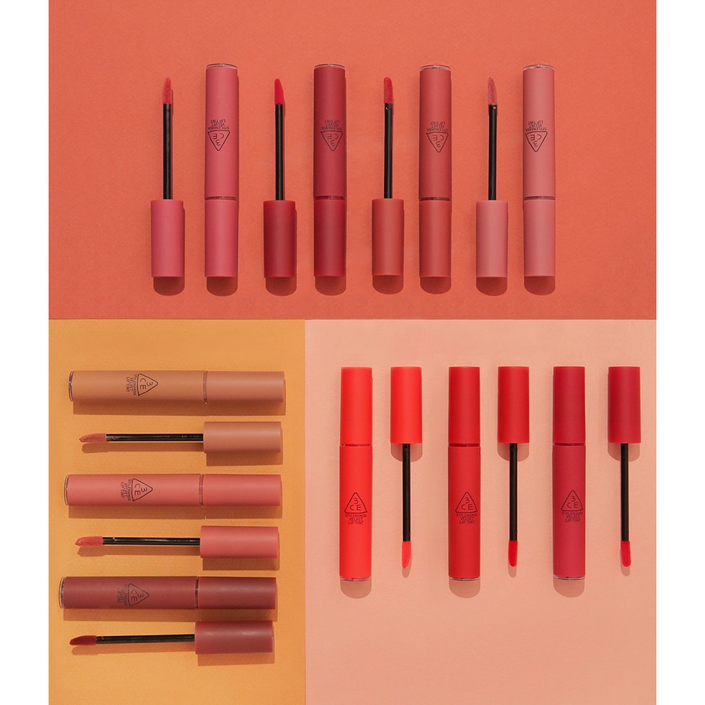 Bộ sưu tập son 3CE Velvet Lip Tint  có sẵn.