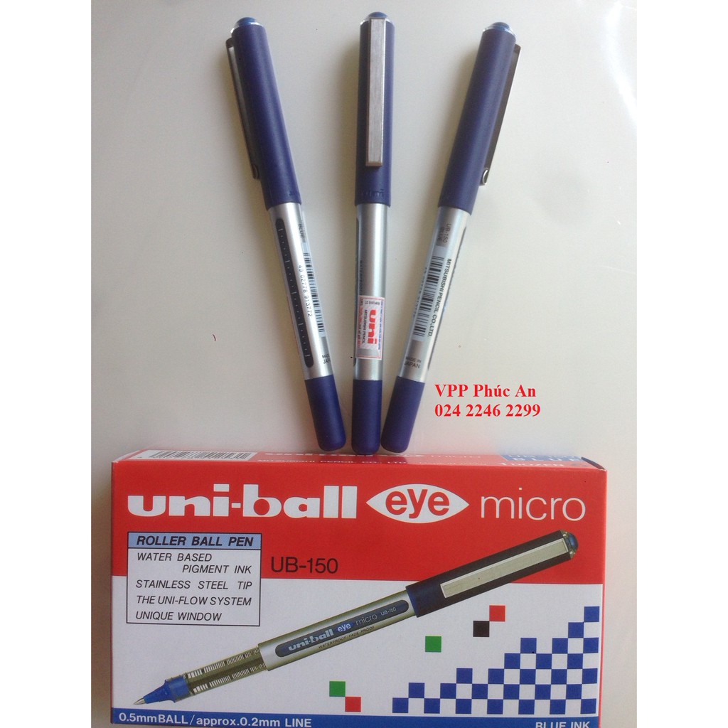 01 Bút lông kim Eye Micro 0.5 UB-150 xanh - Bút ký UB -150 chính hãng
