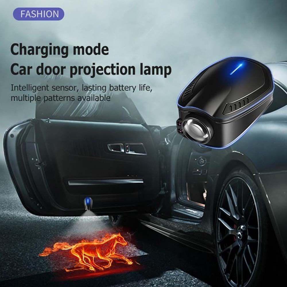 Đèn LED Laser Không Dây Bằng ABS Dùng Trang Trí Cửa Xe Hơi