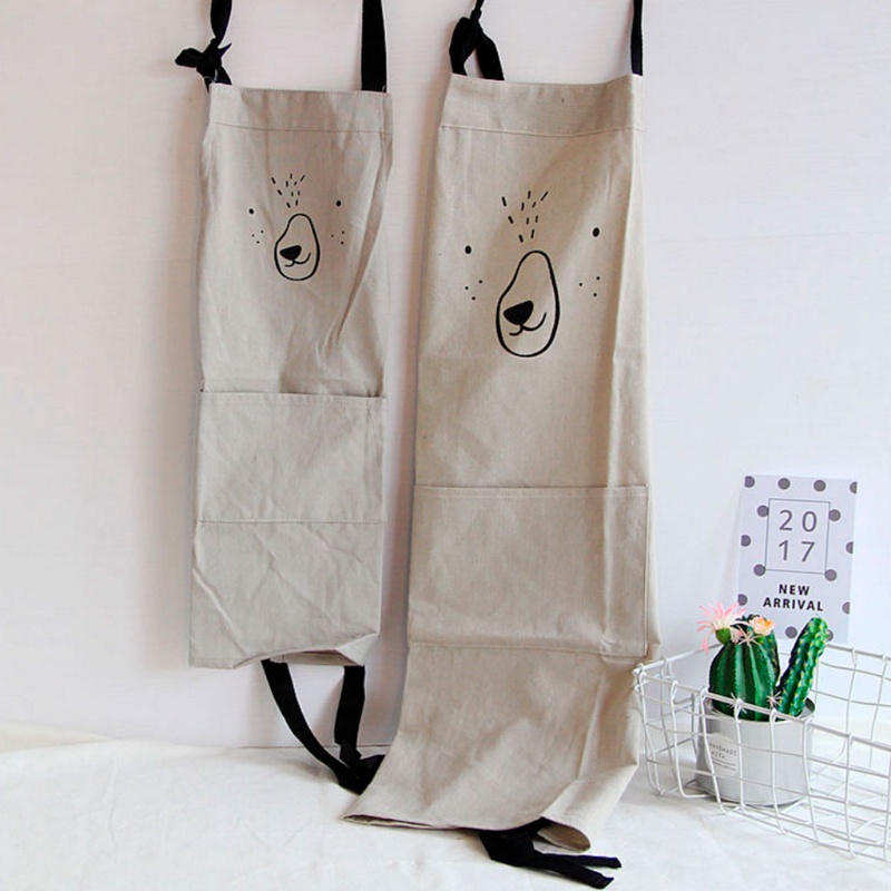Tạp Dề Nấu Ăn Cotton Mềm Mại Chống Thấm Nước In Họa Tiết Hoạt Hình Xinh Xắn
