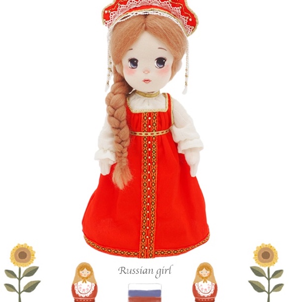 DIY BÚP BÊ THÊU TAY CÔNG CHÚA RUSSIAN- KIT NGUYÊN LIỆU TỰ LÀM BÚP BÊ NHỒI BÔNG- BÁCH HÓA NA NA