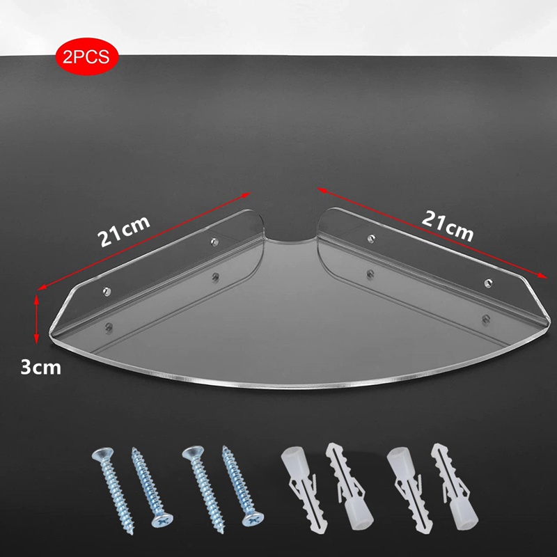 Set 2 Giá Đỡ Acrylic Trong Suốt Gắn Góc Tường Trưng Bày Loa Sắp Xếp Gọn Gàng Cho Nhà Bếp Phòng Ngủ