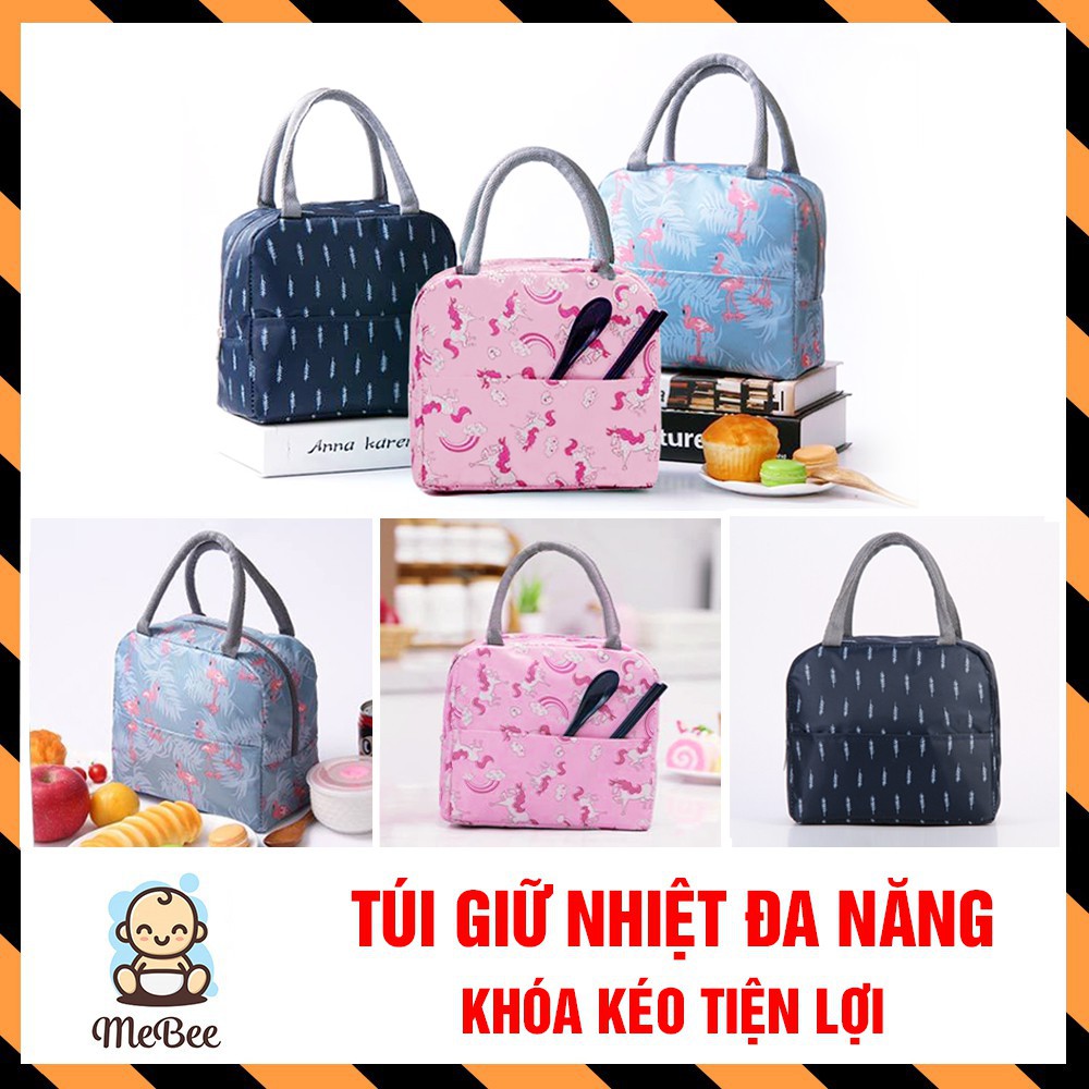 Túi đựng hộp cơm 3 lớp hình hạc hàng dày, loại 1