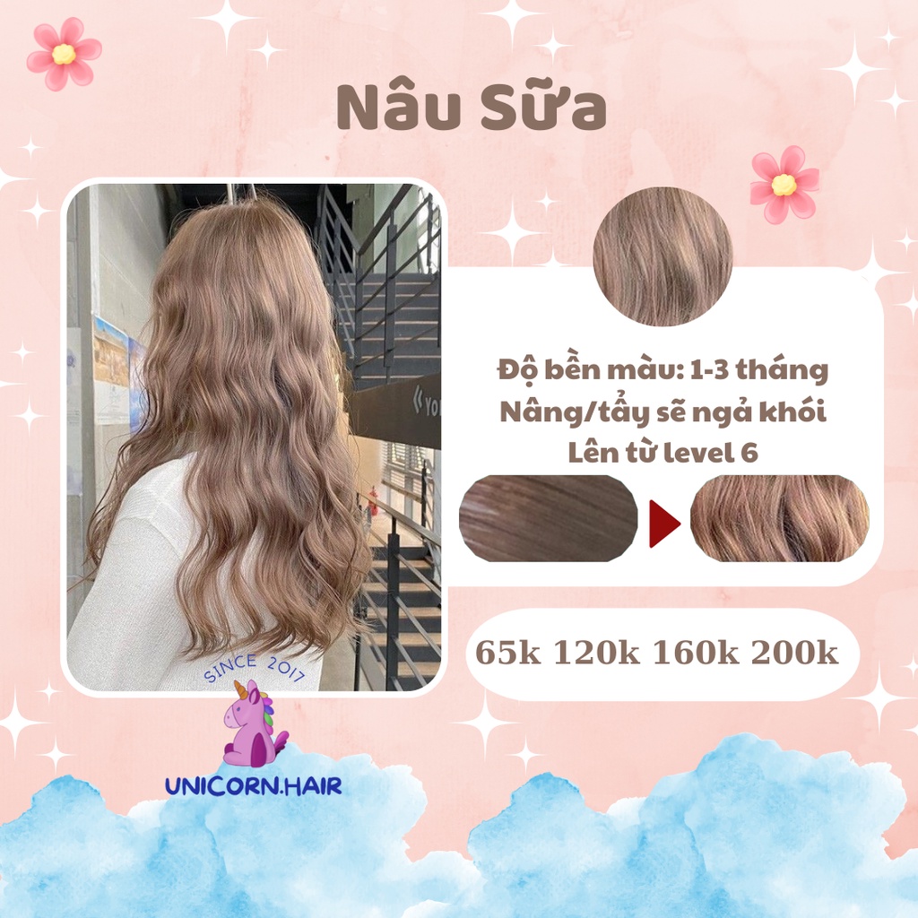 Thuốc Nhuộm Tóc Màu NÂU SỮA | NÂU TRÀ SỮA Không Tẩy