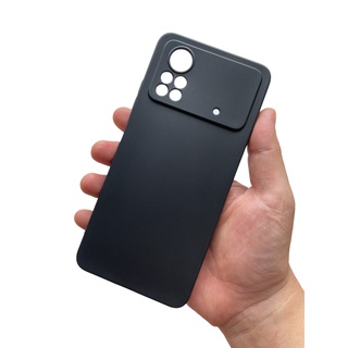 Ốp lưng silicon đen nhám cho Xiaomi Poco X4 Pro 5G không bám vân tay, khoét riêng từng mắt camera