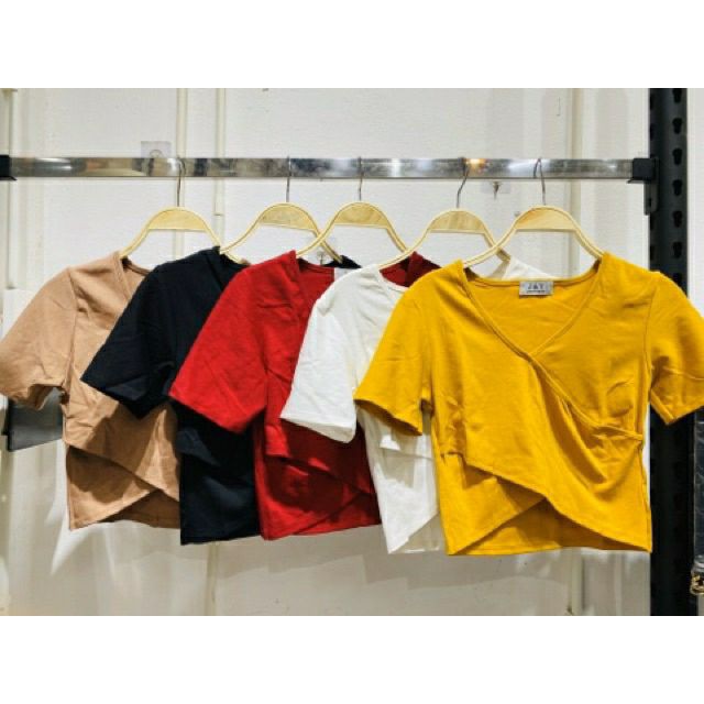 [NEW] Áo croptop cổ tim xéo hàng đẹp | BigBuy360 - bigbuy360.vn