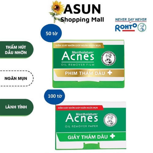 Giấy Thấm Dầu & Phim Thấm Dầu Acnes Kiểm Soát Dầu Nhờn, Ngừa Mụn Oil Remover Paper/Film