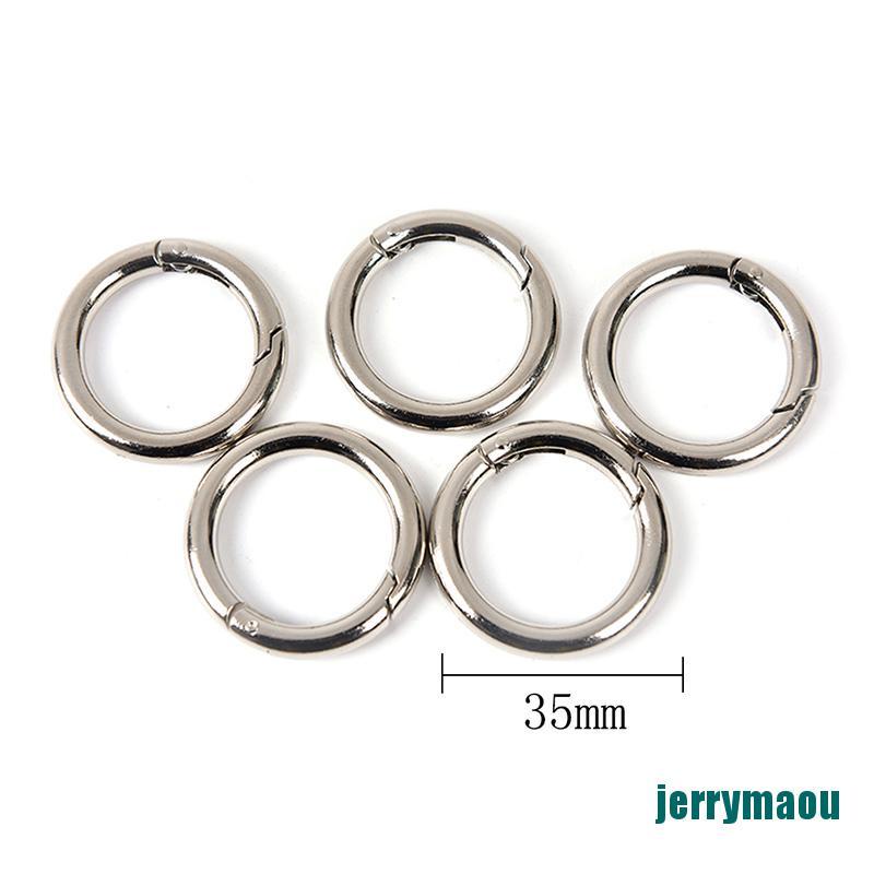 Set 5 Móc Khóa Tròn Bằng Kim Loại 35mm