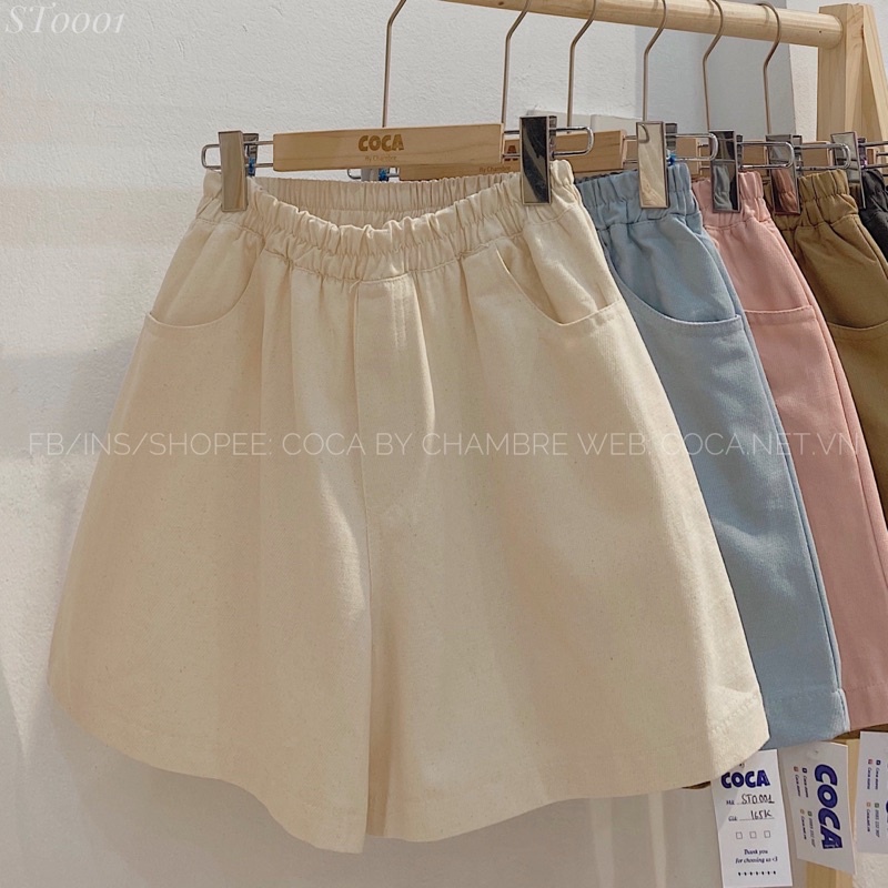 [ST0001] Quần short ngố thô trơn cạp chun basic dày dặn (Có sẵn/ảnh thật)