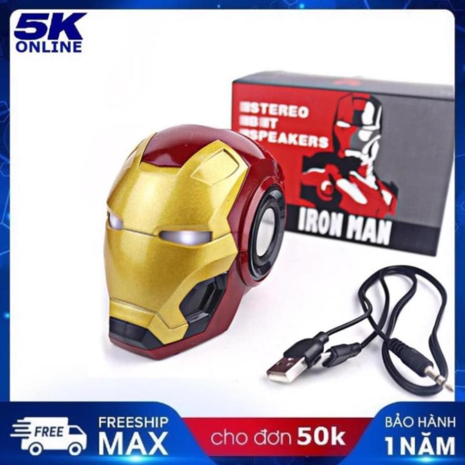 Loa bluetooth cầm tay Ironman nghe nhạc siêu bass , đôi mắt có đèn led hỗ trợ thẻ nhớ và usb