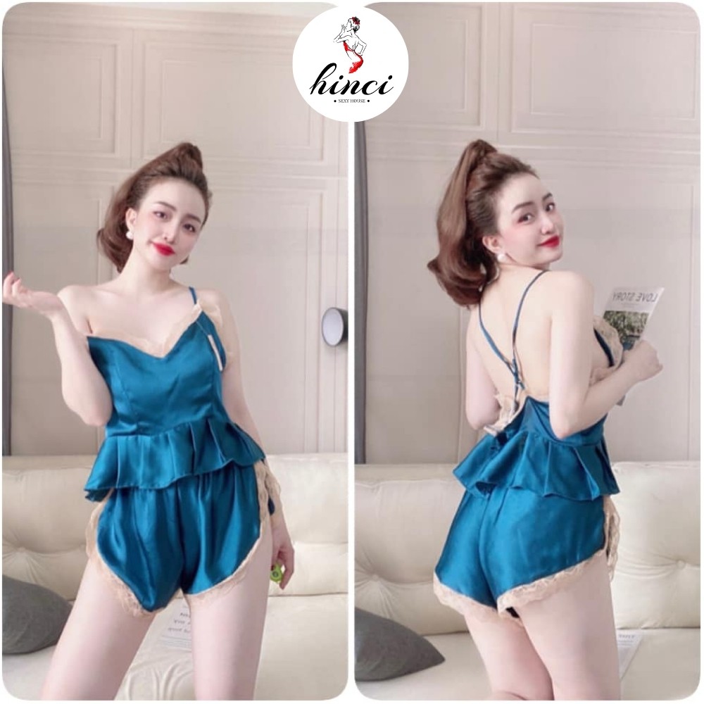 Đồ Ngủ Sexy 2 Dây - Đồ Bộ Chất Lụa Satin Mát Mềm Mại Gợi Cảm Hở Lưng [DN27]