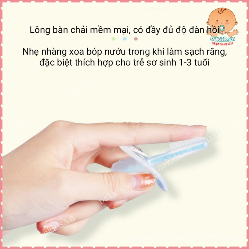 Bàn Chải Silicon Cho Bé Tập Đánh Răng, Chất Liệu Mềm Mại cho bé từ 1 - 3 tuổi