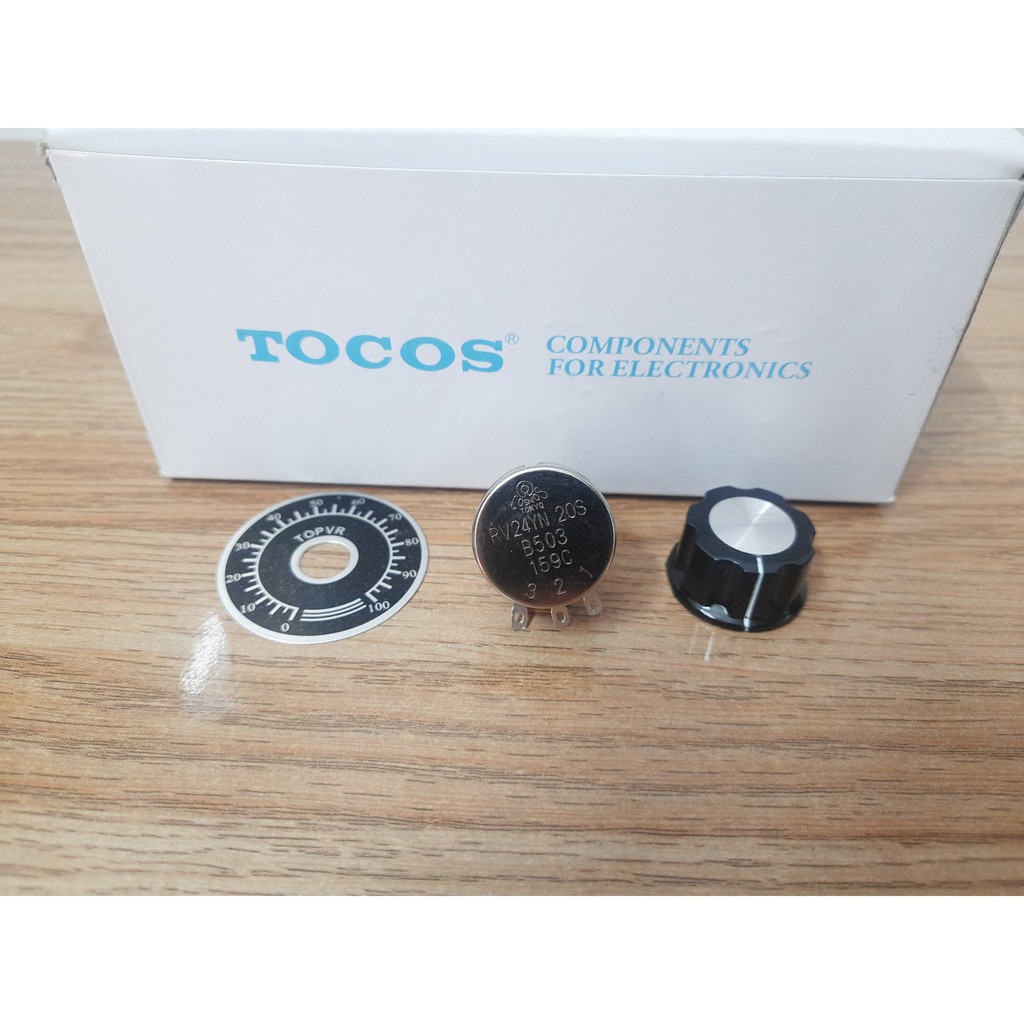 CHIẾT ÁP TOCOS 50K RV24YN20S B503 + NÚM VẶN VẠCH CHIA