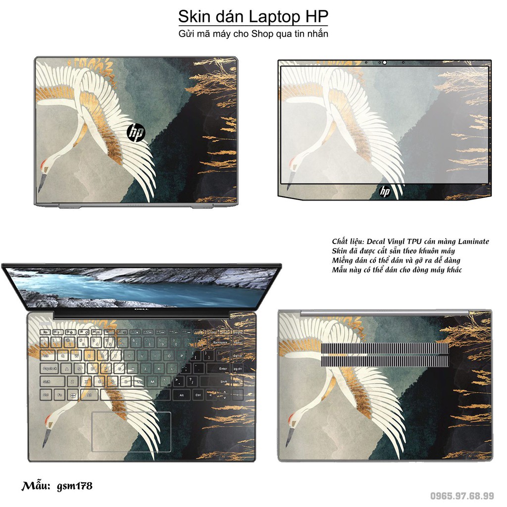 Skin dán Laptop HP in hình sơn mài (inbox mã máy cho Shop)