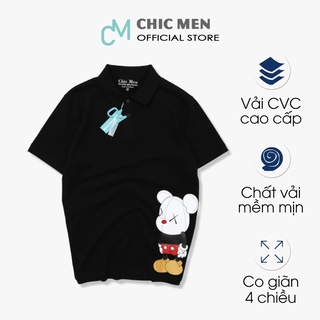 Áo Polo nam cổ bẻ, vải cá sấu CVC, chuẩn form regular, Đen - CHICMEN