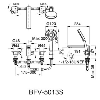 Vòi sen tắm Inax BFV-5013S