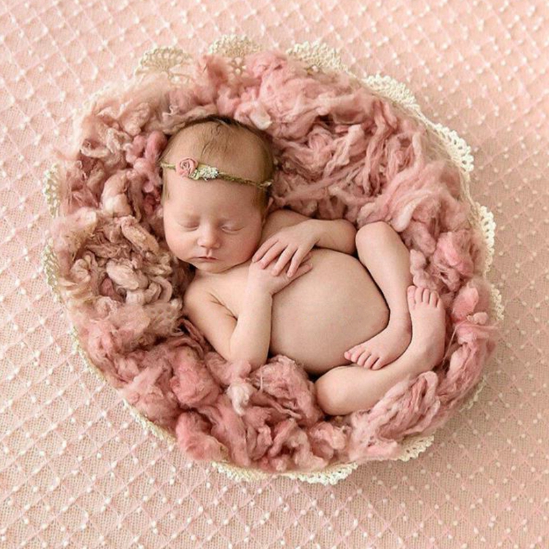 Mary☆Newborn Photography Background Props Wool Blend Filler Cushion Blanket Stuffer