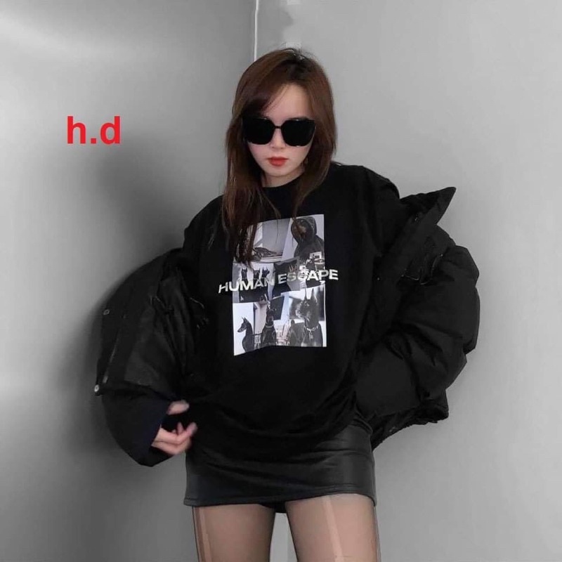Áo đôi, áo thun cặp nam nữ tay lỡ Unisex HuMan form rộng vải cotton Hot Trend 2022