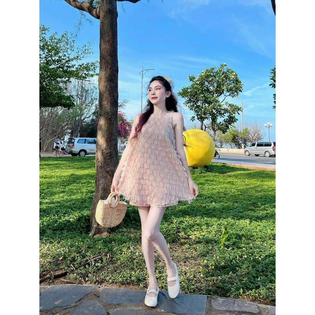 Set bộ tiểu thư nữ cộc tay đính lông vũ mềm mại, đồ bộ nữ đi chất xô bông, áo nữ babydoll,quần đùi nữ chất tapta