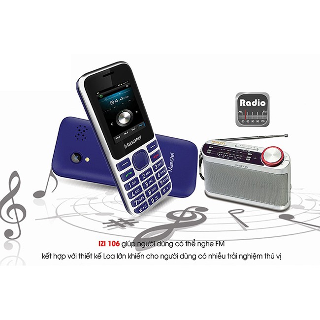 [Mã ELFLASH5 giảm 20K đơn 50K] Điện thoại Masstel Izi 106 - Hàng chính hãng bảo hành 12 tháng | BigBuy360 - bigbuy360.vn
