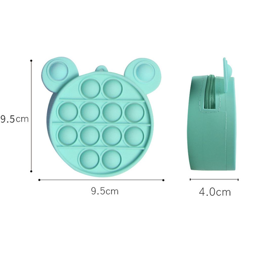 Ví đựng tiền bằng silicon màu cầu vồng dạng đồ chơi nhấn bong bóng giảm căng thẳng có móc khóa tiện lợi