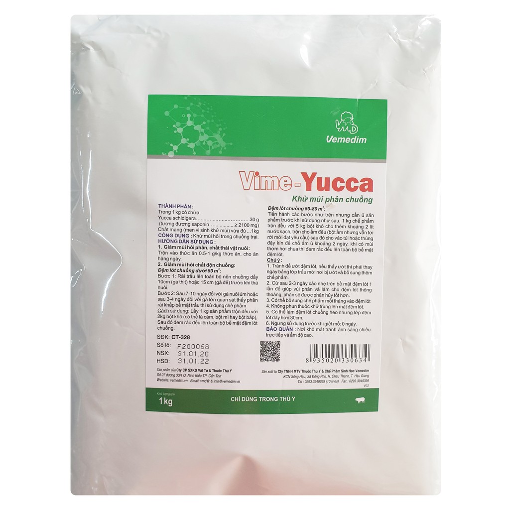 Men vi sinh trộn cát mèo khử mùi khử khuẩn - Vime Yucca 1kg